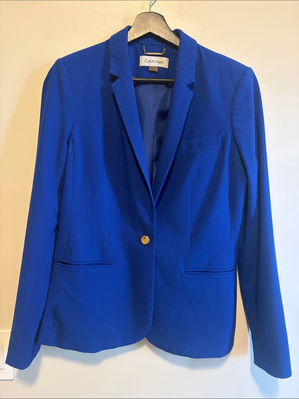 Calvin Klein Bright Blue Single-Button Blazer